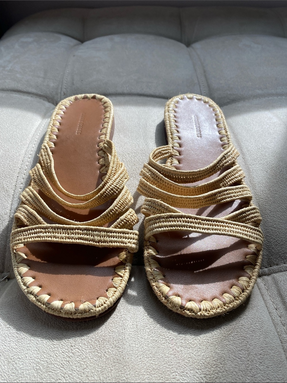 Carrie Forbes Raffia Strappy Slide Sandals - Women